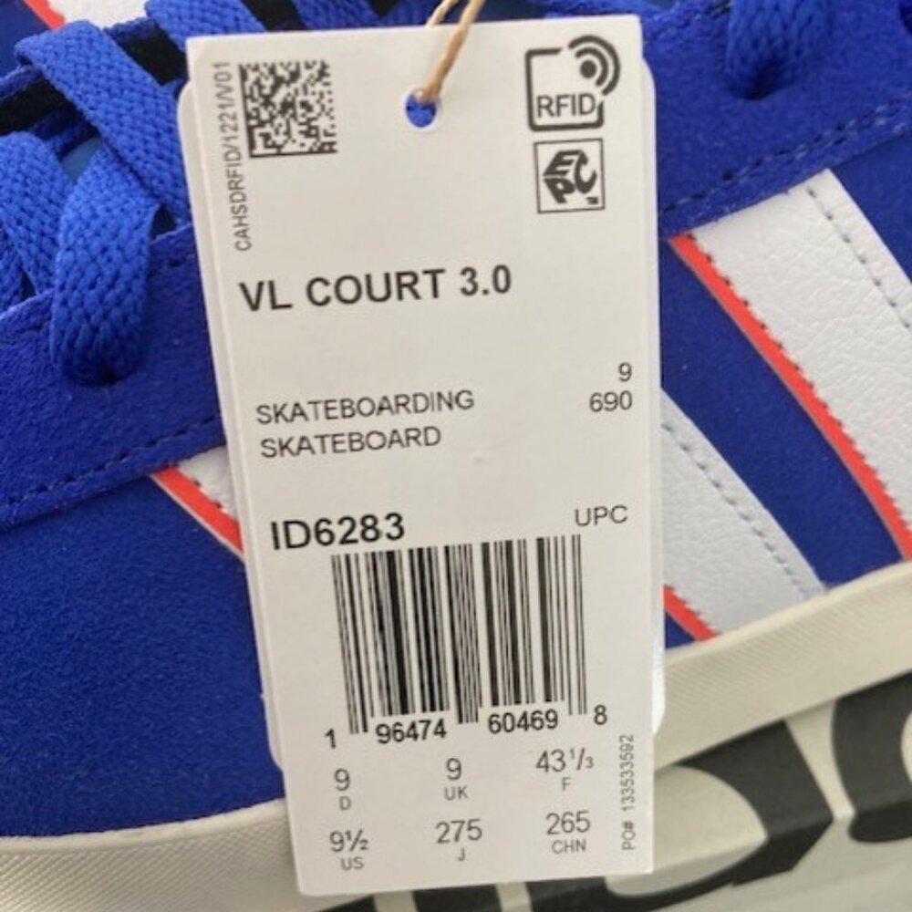 Brand new Adidas Mens Blue VL Court 3.0 Shoes - Men's 9.5 - Picture 8 of 9